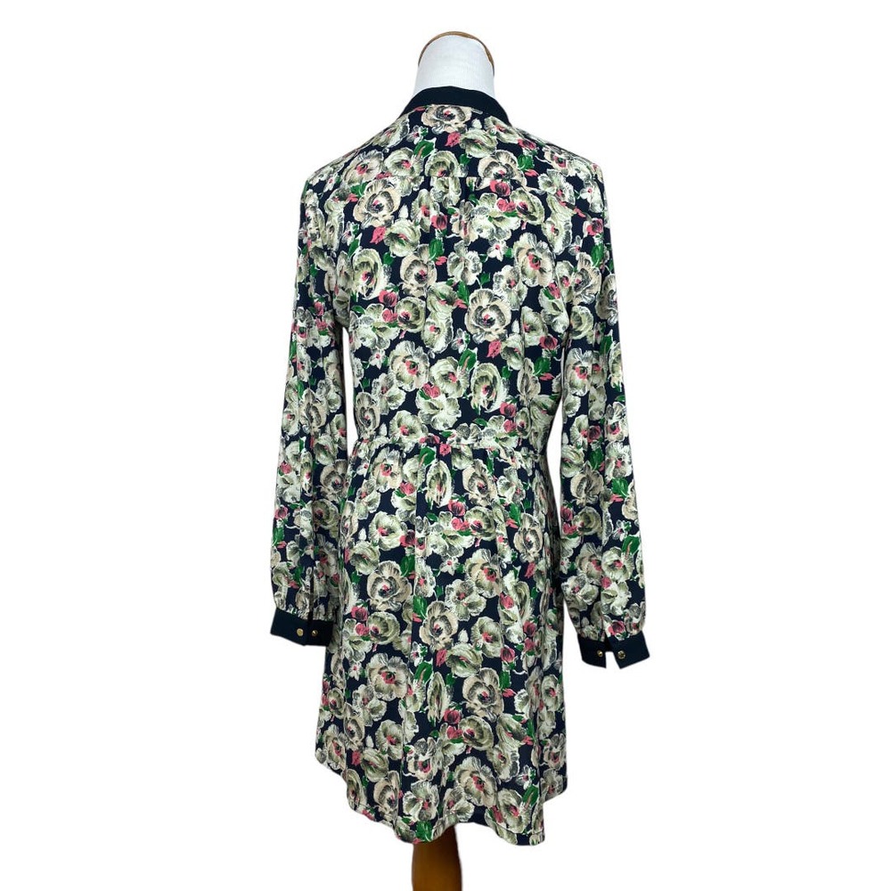 Juicy Couture Long sleeve Navy Floral baby doll dress Size 4 - Picture 2 of 9